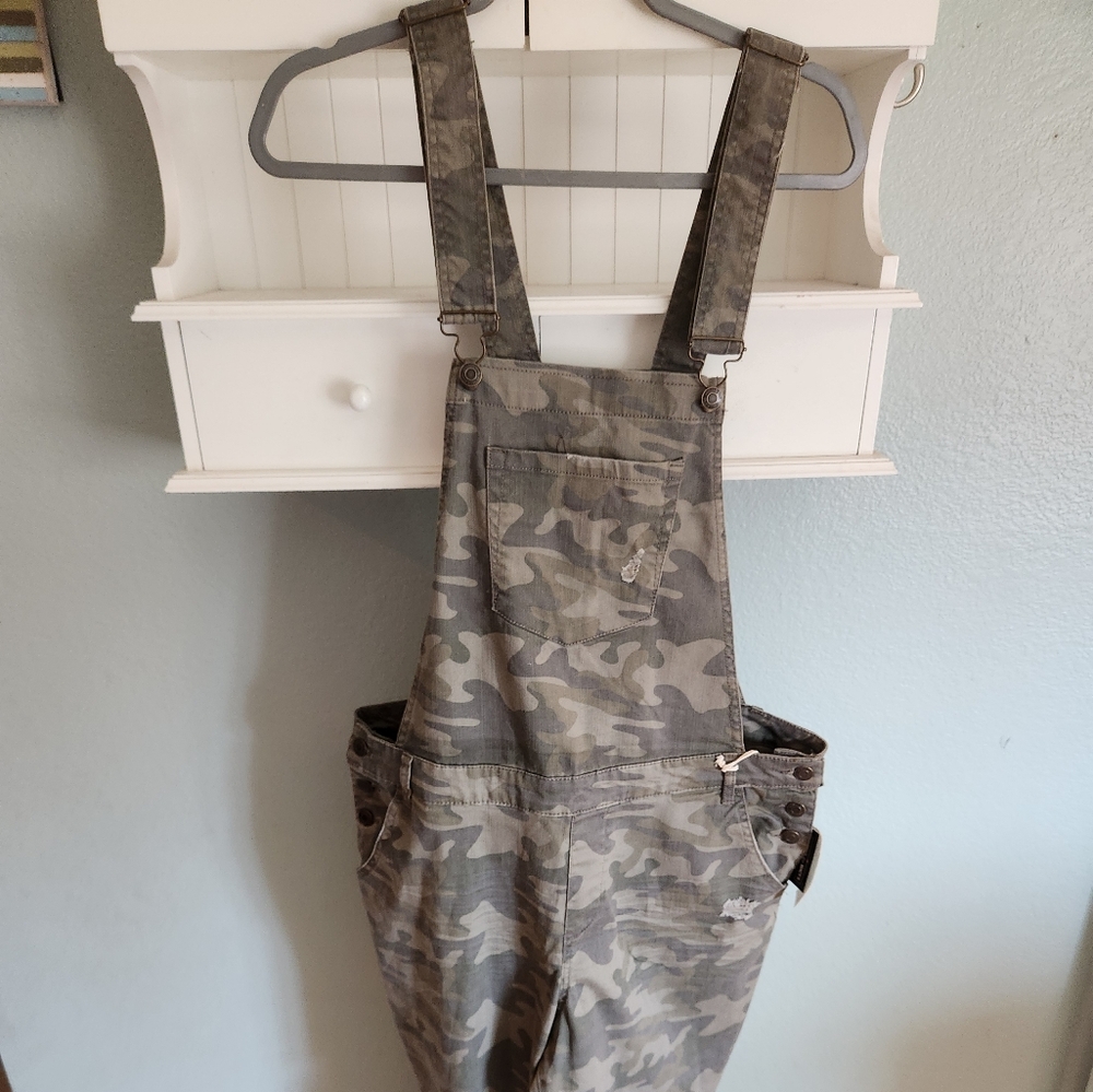 Green camo overalls